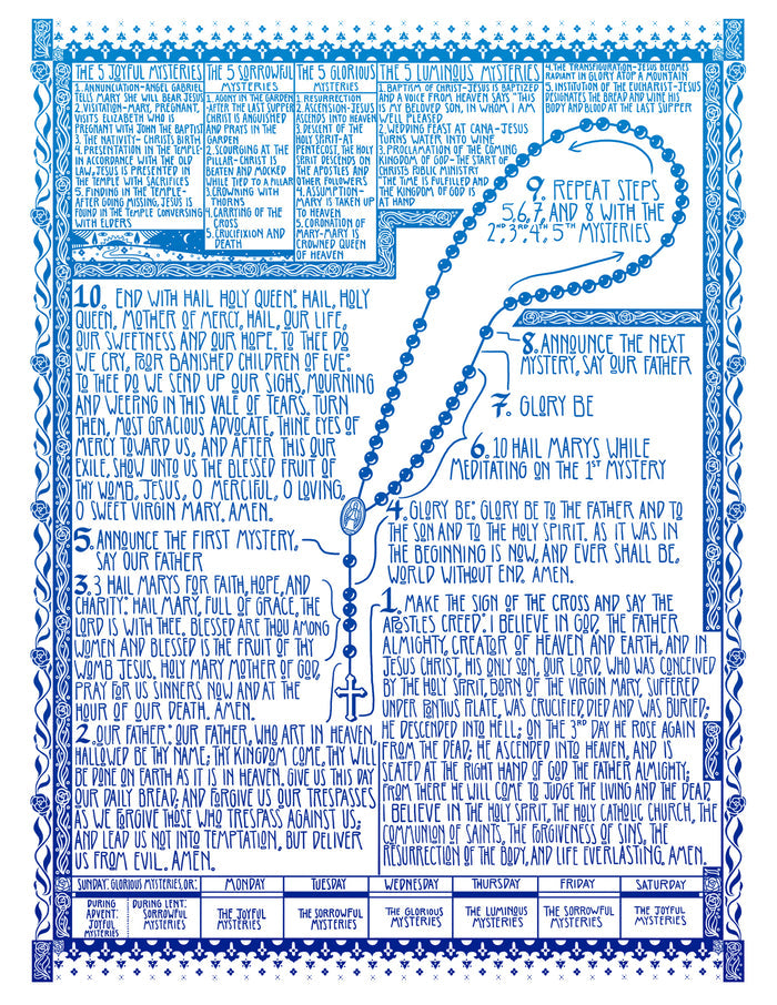 Blue Print in Light Grey