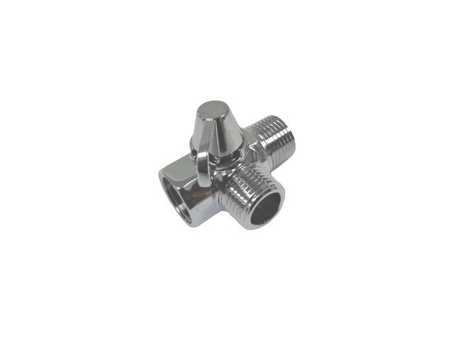 Shower Arm All Metal Universal 3-Way Diverter Valve for Hand Shower and Fixed Shower Head,Replacement Component Adapter (Chrome Finish) - CHIB107 MEGA