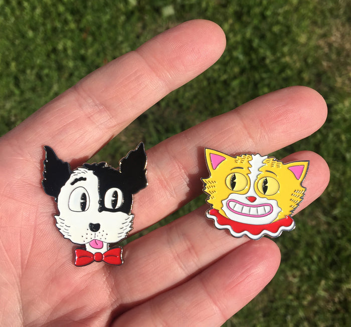 Smiling Cat Enamel Art Pin
