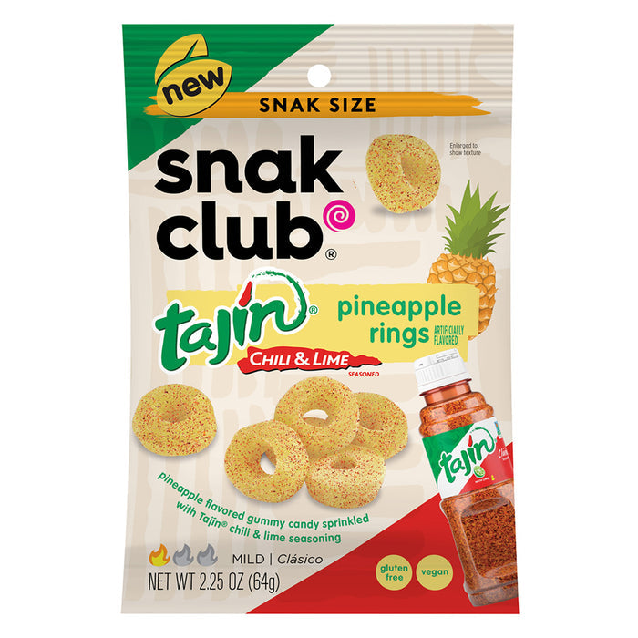 Snak Club Chili and Lime Pineapple Rings Peg Bag - 12 Count