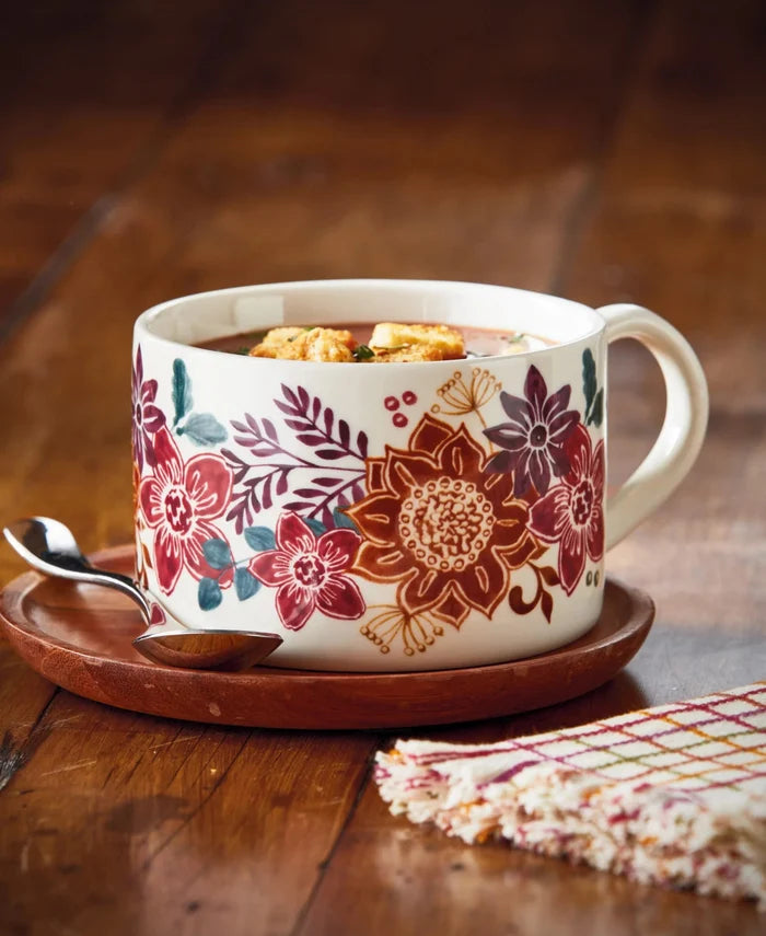 Soup Mug - Autumn Bloom in use