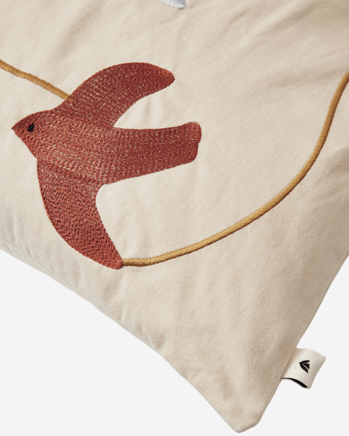 Swif Bird Embroidered Cushion