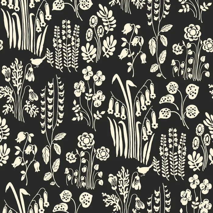 SINGLE ROLL / Zebra Black Floral