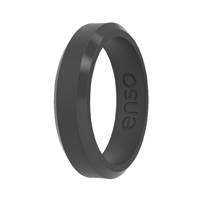 Bevel Thin Silicone Ring - Slate
