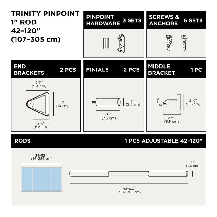 Trinity Pinpoint Curtain Rod - BEAM