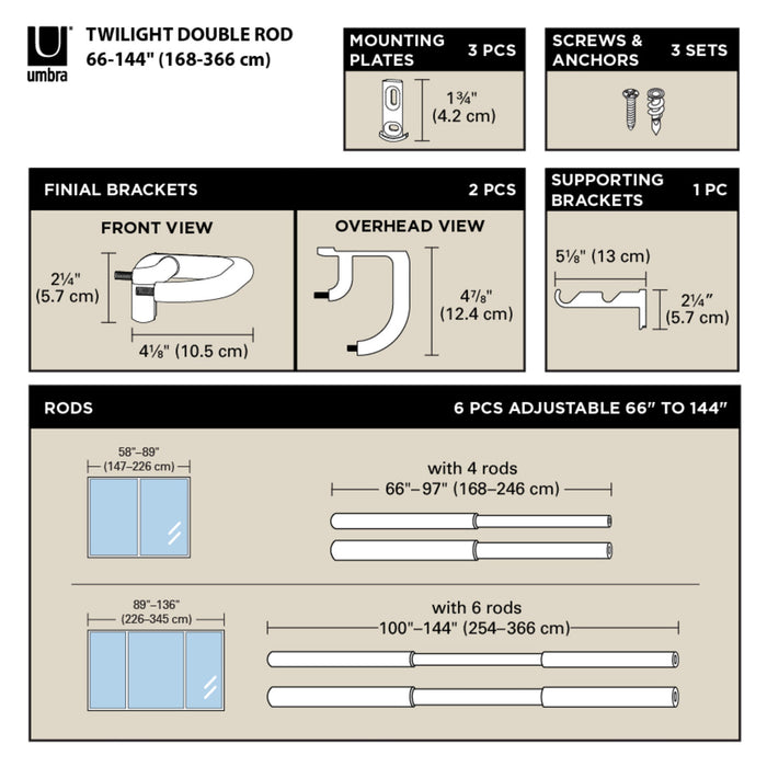 Twilight Double Blackout Curtain Rod - More Options - BEAM