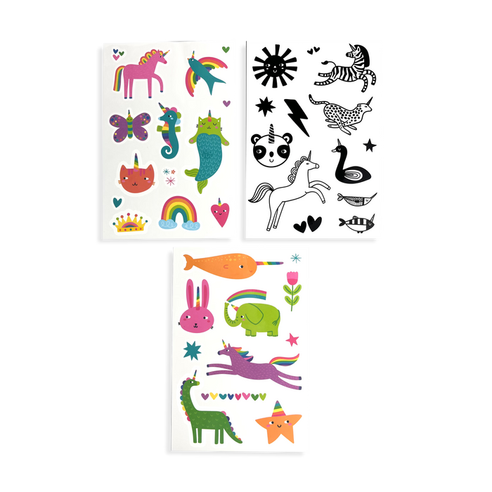 OOLY Mini Tattoo Palooza Temporary Tattoos Unicorn Party tattoo sheets
