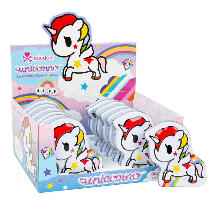 Unicorno Strawberry Magical Candy Tin - 12 Count