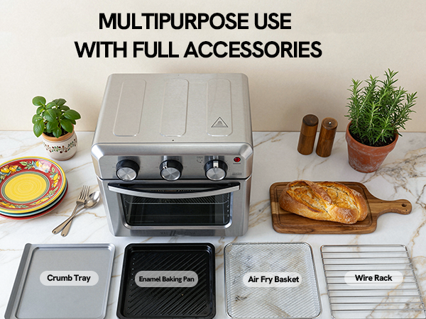 VAL CUCINA Air Fryer Basket Replacement Parts Compatible with VCO12TM Air Fryer Toaster Oven (Air Fry Basket)