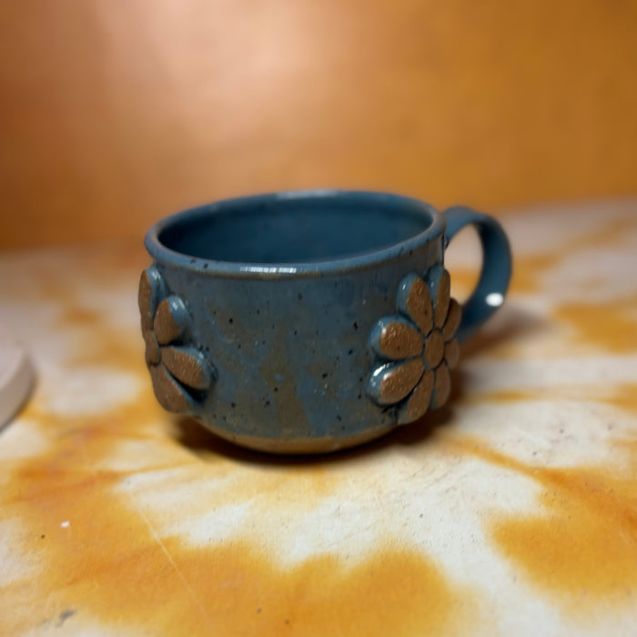 12oz Blue Flower Mug