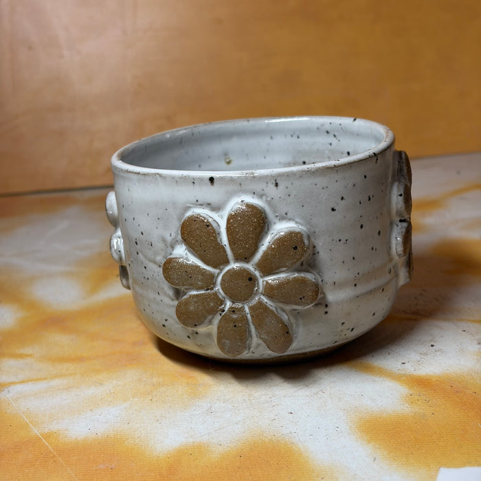 12oz white flower mug