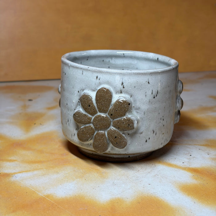 12oz white flower mug