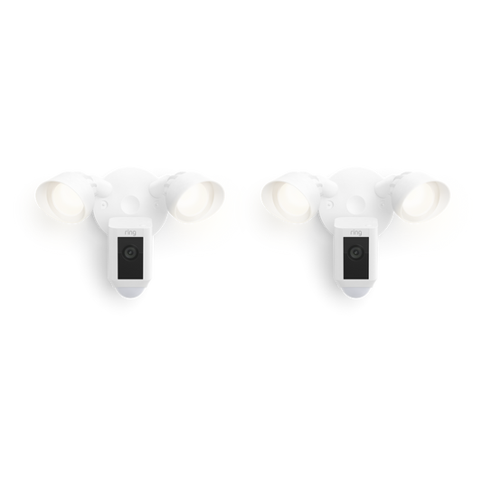 White:2-Pack Floodlight Cam Wired Plus