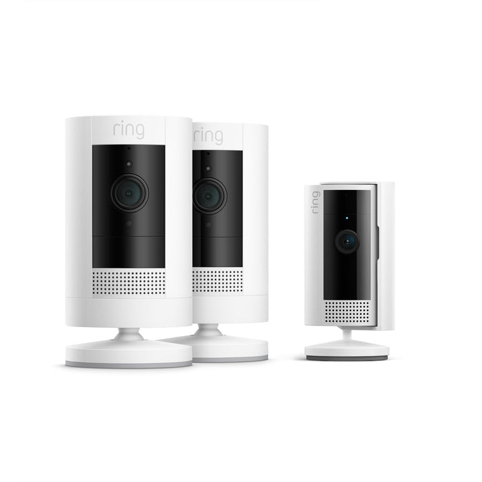 White:2-Pack Outdoor Camera Battery + Indoor Camera (2nd Gen)  (UK adapter)
