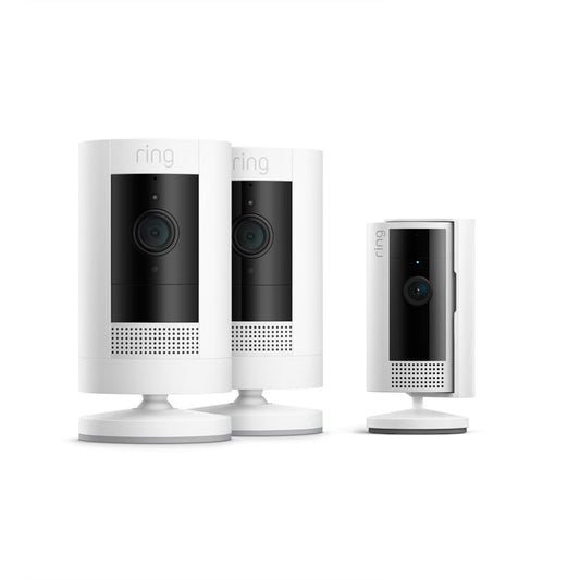 White:2-Pack Outdoor Camera Battery + Indoor Camera (2nd Gen)  (UK adapter)