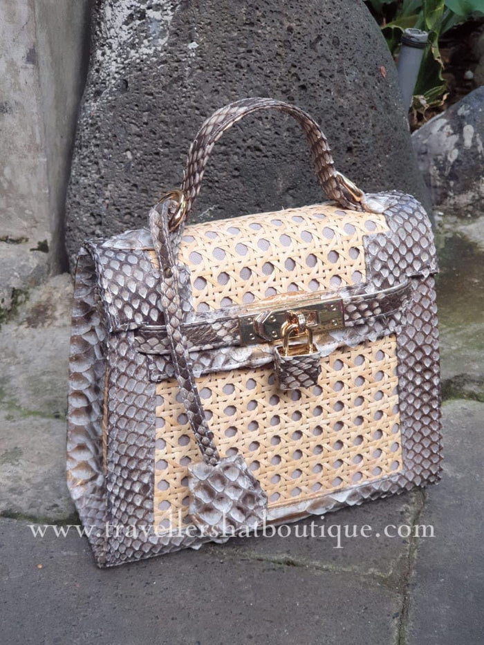 20cm Solihiya O'Kelly with Snake Skin Leather Travellers Hat Boutique