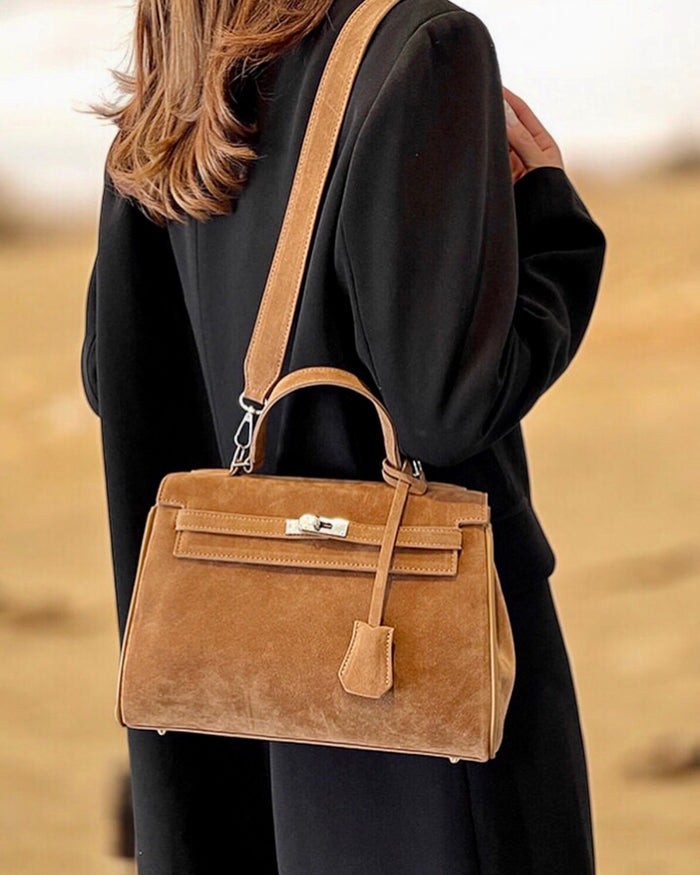 28cm Retro Suede Bag Travellers Hat Boutique