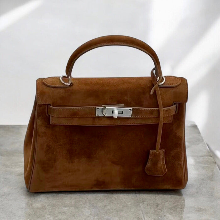 28cm Retro Suede Bag Travellers Hat Boutique