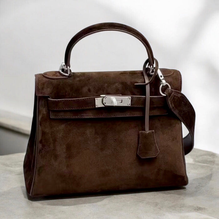 28cm Retro Suede Bag Travellers Hat Boutique