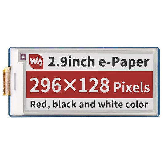 2.9" Red/Black/White E-Ink E-Paper Display Module for Raspberry Pi Pico (296×128) by Waveshare - The Pi Hut