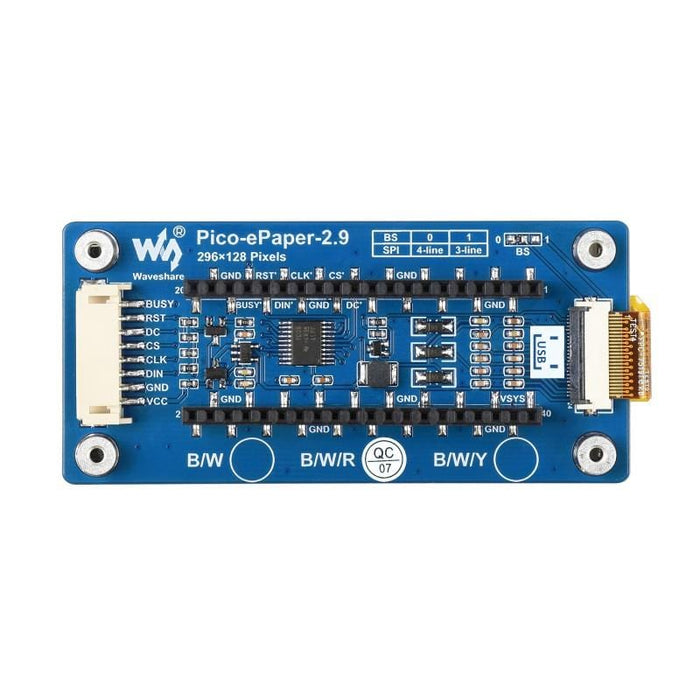 2.9" Red/Black/White E-Ink E-Paper Display Module for Raspberry Pi Pico (296×128) by Waveshare - The Pi Hut