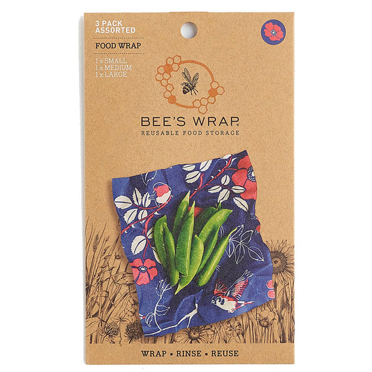 3 Pack Assorted Bees Wrap Botanical Print