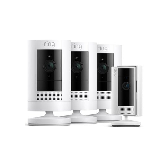 White:3-Pack Outdoor Camera Battery + Indoor Camera (2nd Gen)  (UK adapter)