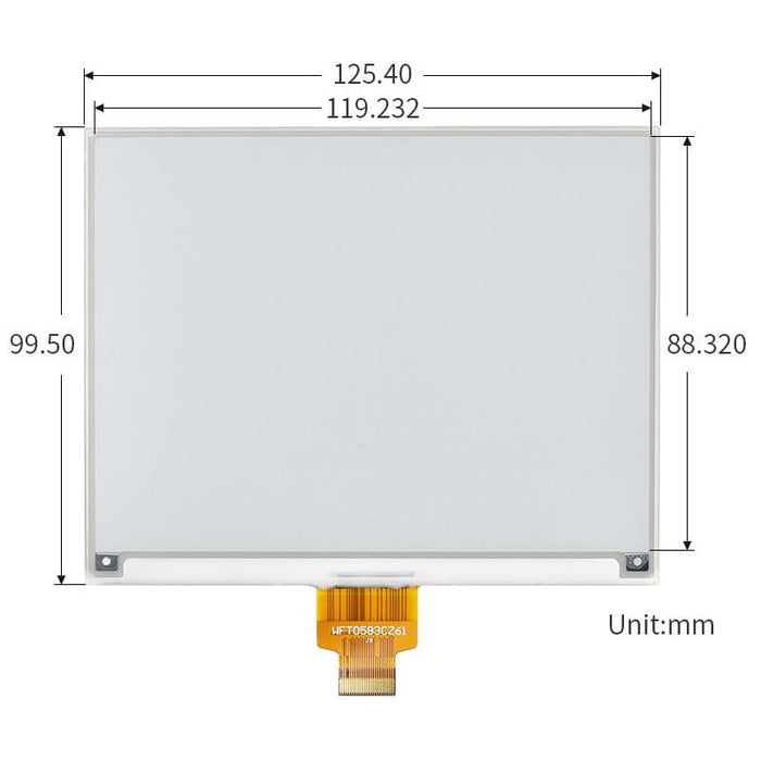 E-Ink Display Raw Panel 5.83" (648x480) by Waveshare - The Pi Hut