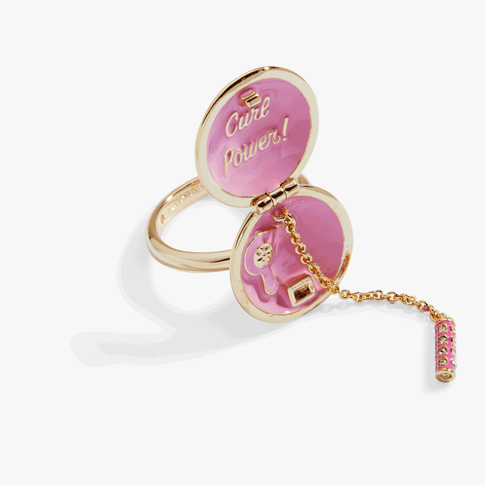 60s Hair Dryer & Curler Locket Ring