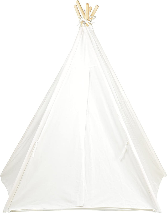 6ft Giant Teepee Play House of Pine Wood With Carry Case White