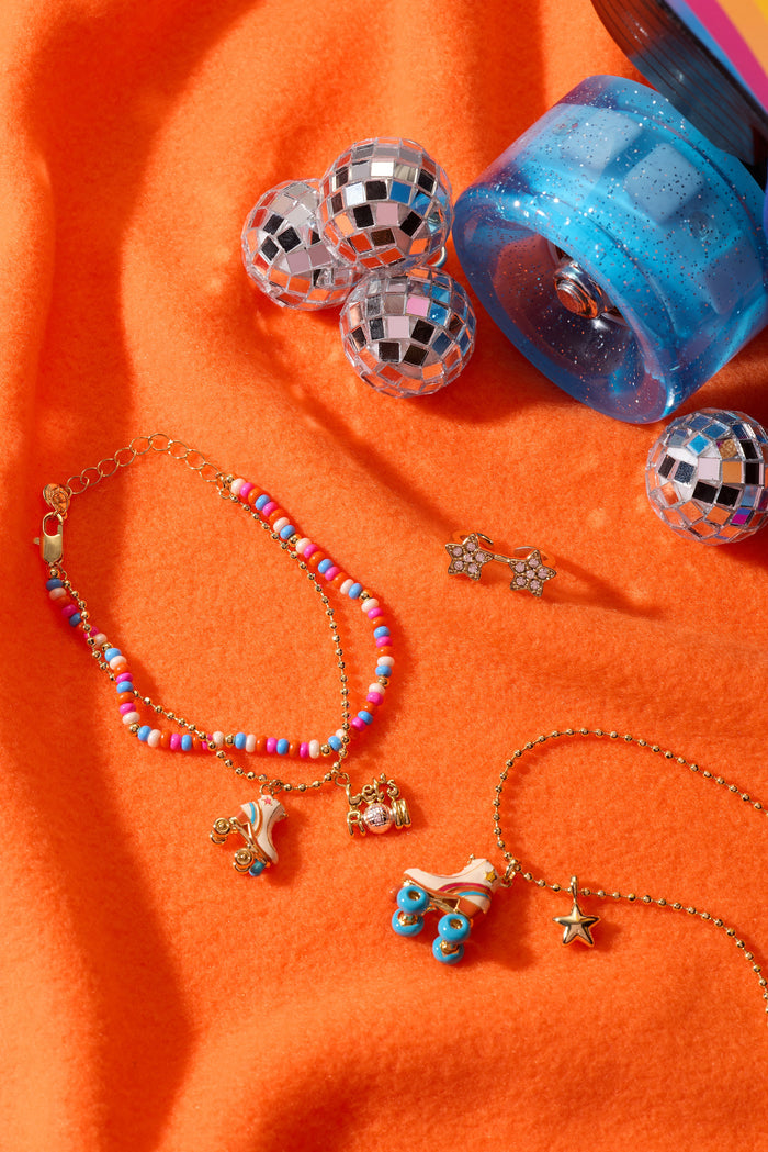 70s Roller Skate Double Strand Bracelet