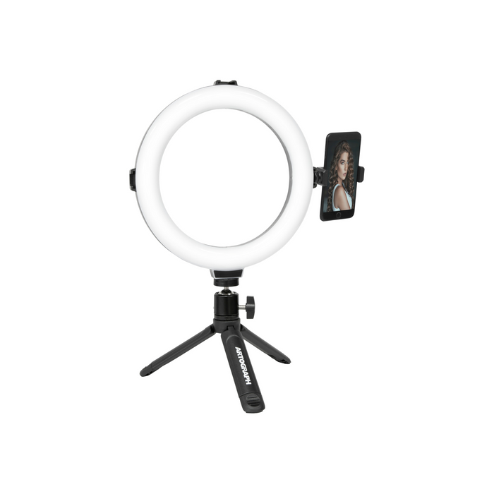 8-Inch Ring Light with Tabletop or Hand Held Tripod Stand and Phone Holder for Videos - 25600