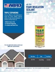 ABRO FOAM INSULATION SEALANT: Forms an Effective Air and Moisture Barrier Around Door  Frames, Windows, Electrical Outlets, etc. - MAC00113 MEGA