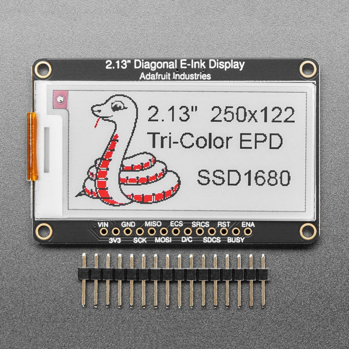 Adafruit 2.13" 250x122 Tri-Color eInk / ePaper Display with SRAM - SSD1680 Driver by Adafruit - The Pi Hut