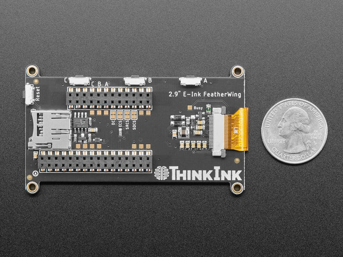 Adafruit 2.9" Tri-Color eInk / ePaper Display FeatherWing (Red Black White) by Adafruit - The Pi Hut