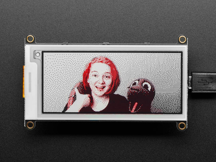 Adafruit 2.9" Tri-Color eInk / ePaper Display FeatherWing (Red Black White) by Adafruit - The Pi Hut