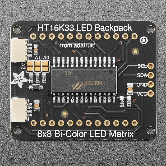 Adafruit Bicolor LED Square Pixel Matrix with I2C Backpack - Qwiic / STEMMA QT by Adafruit - The Pi Hut