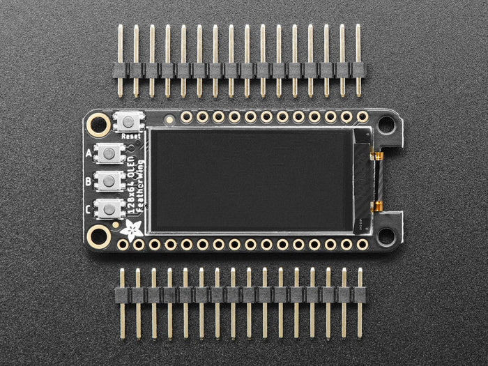 Adafruit FeatherWing OLED - 128x64 OLED Add-on for Feather (STEMMA QT / Qwiic) by Adafruit - The Pi Hut