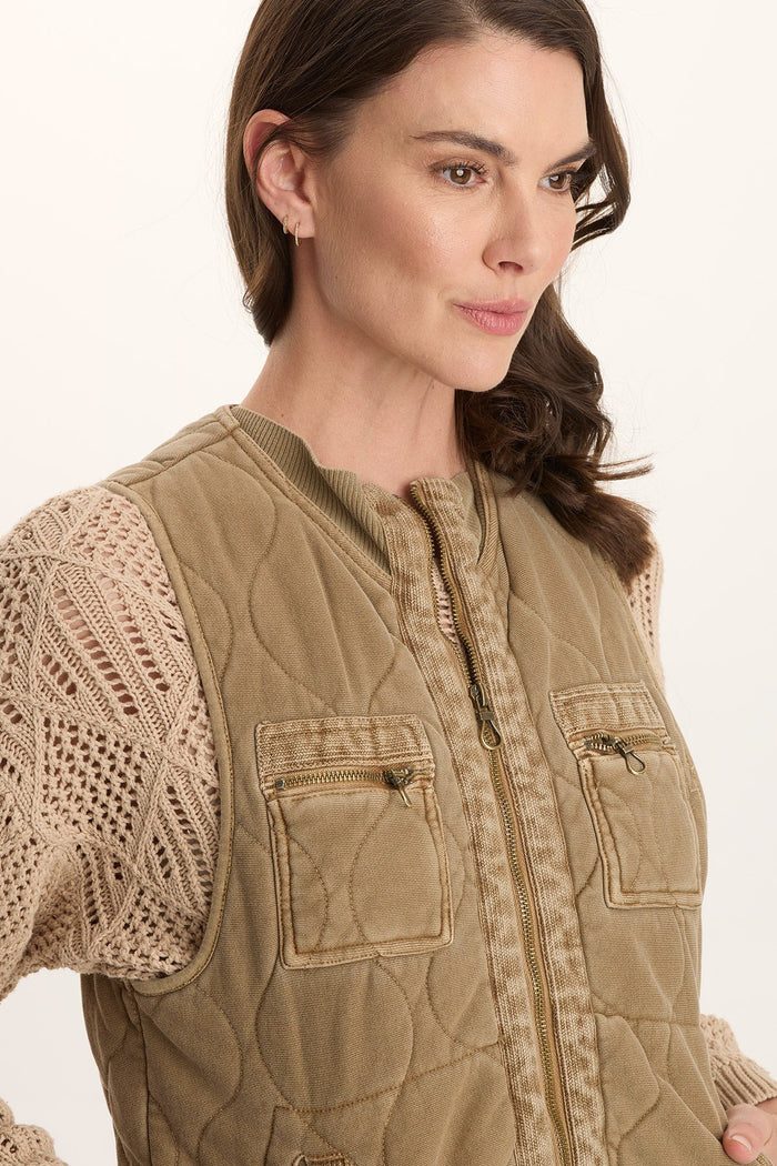 XCVI Aeric Quilted Zipper Pocket Vest