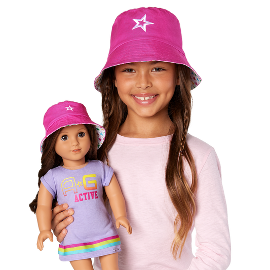 AG™ Star Bucket Hat Set for Girls & Dolls