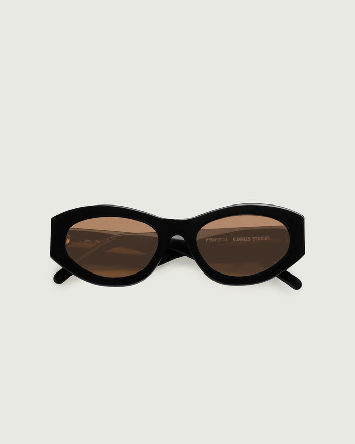 Black::Alba Sunglasses cateye brown acetate top