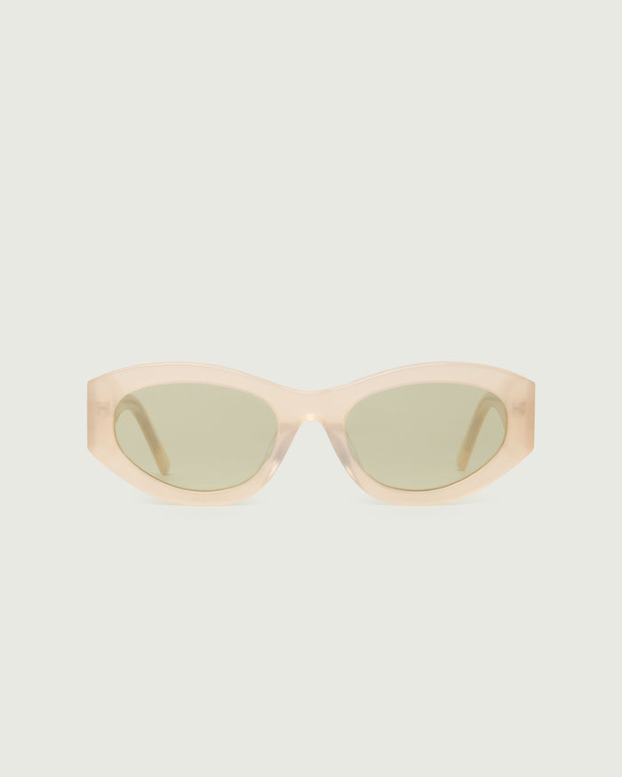 Sheer Apple::Alba Sunglasses cateye white acetate front