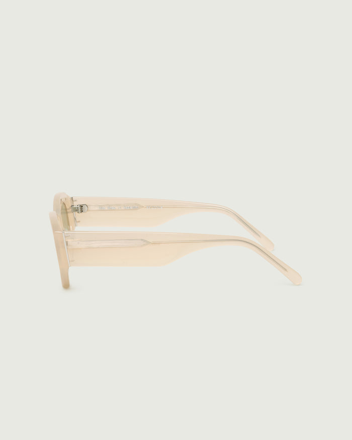 Sheer Apple::Alba Sunglasses cateye white acetate side