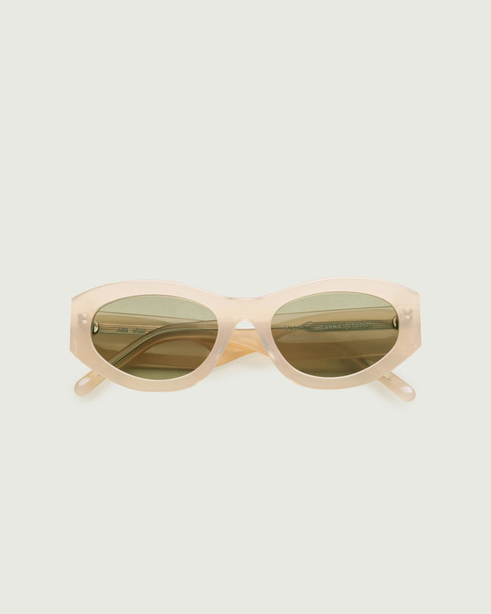 Sheer Apple::Alba Sunglasses cateye white acetate top