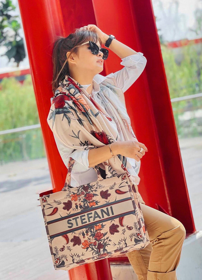 Alicia Tote Bag Seamless Embroidery - Travellers Hat Boutique