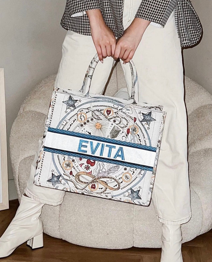 Alicia Tote Bag Seamless Embroidery - Travellers Hat Boutique