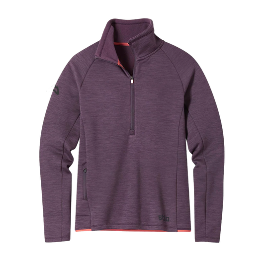 AllTrails x Stio Women's Glide Power Stretch Half Zip - Huckleberry Jam Heather Midlayer Stio