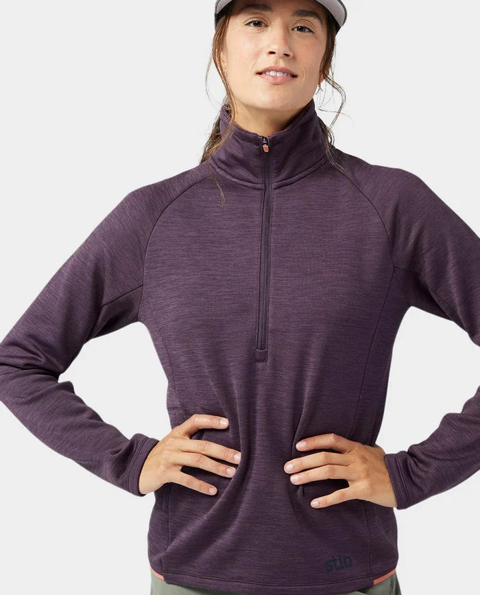 AllTrails x Stio Women's Glide Power Stretch Half Zip - Huckleberry Jam Heather Midlayer Stio