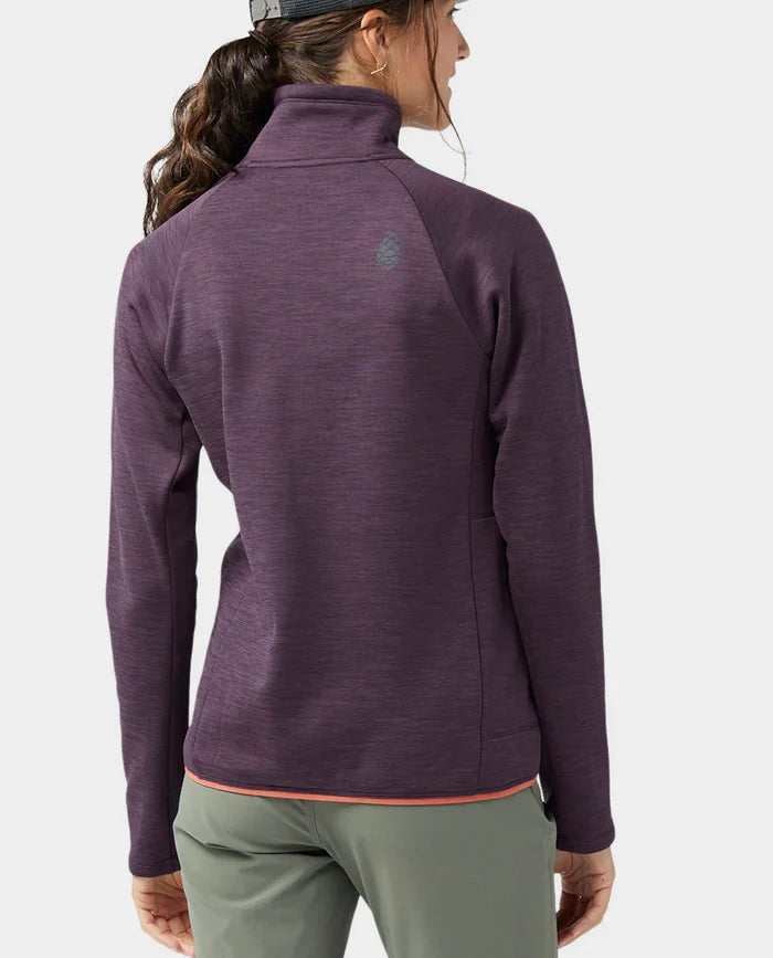 AllTrails x Stio Women's Glide Power Stretch Half Zip - Huckleberry Jam Heather Midlayer Stio