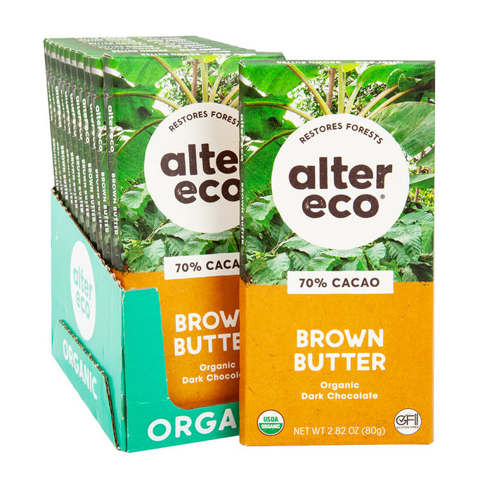 Alter Eco Brown Butter Chocolate Bar - 12 Count